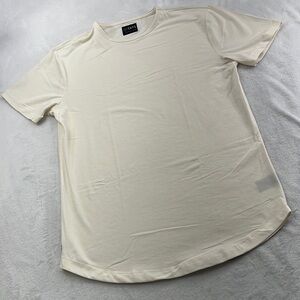 NEW Cuts L Off White Curve Hem Pyca Pro Short Sleeve T Shirt Crew Neck